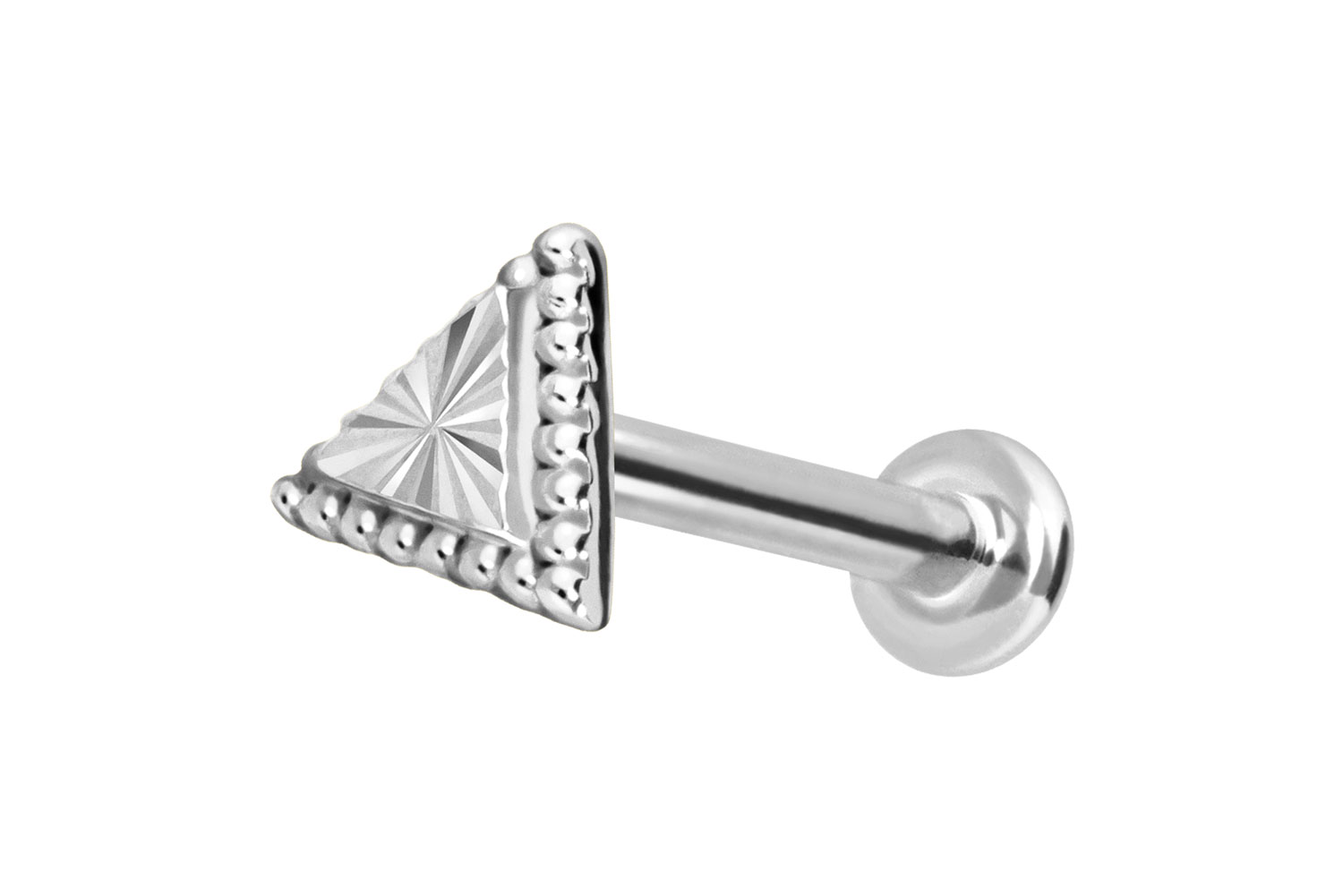 14 Karat Gold Labret Piercing mit Push Fit DREIECK